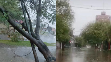 Gran caída de agua en poco tiempo, calles anegadas que generaron la interrupción del servicio de colectivos